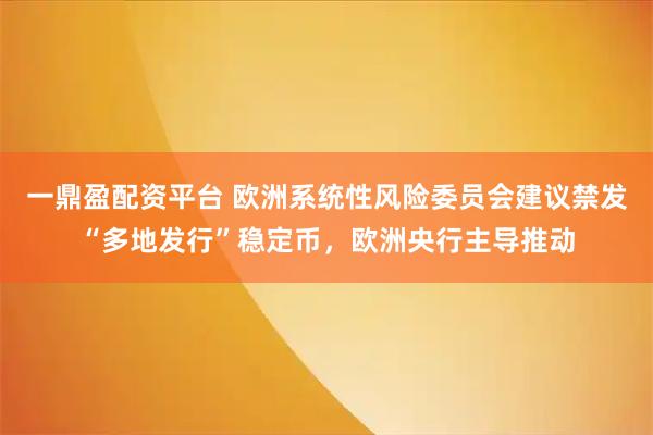 一鼎盈配资平台 欧洲系统性风险委员会建议禁发“多地发行”稳定币，欧洲央行主导推动